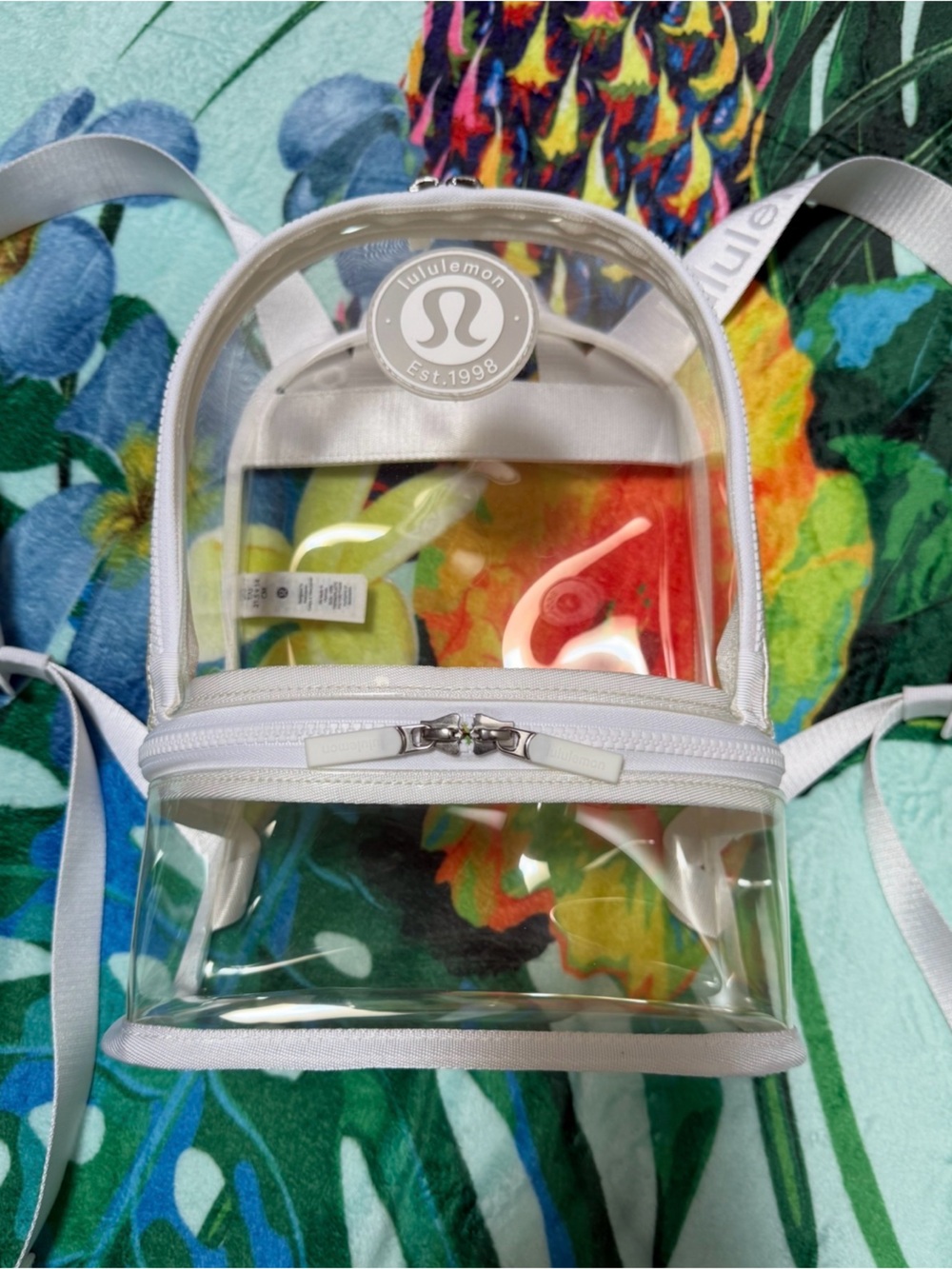 LULULEMON athletica Clear Mini Backpack in White Trim perfect for concerts🤍 - Picture 6 of 9